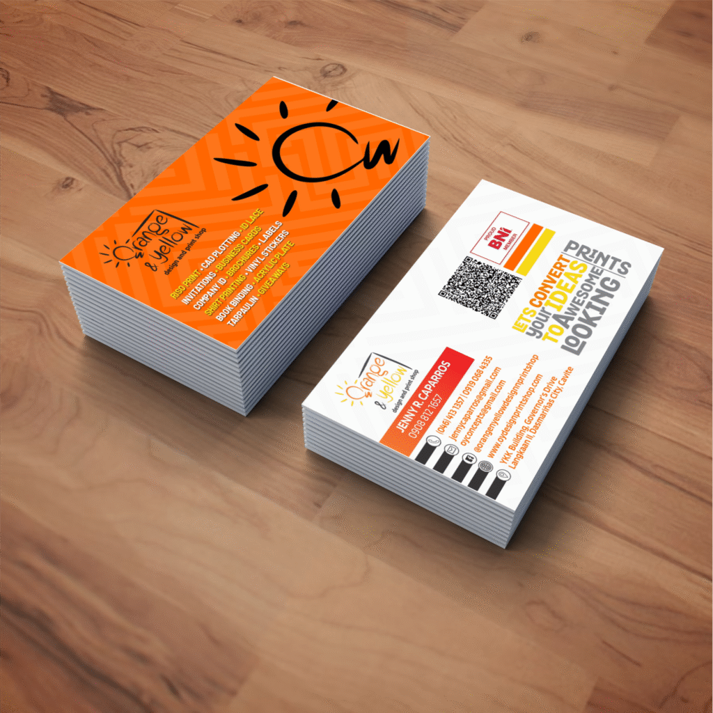 Orange & Yellow business card printing